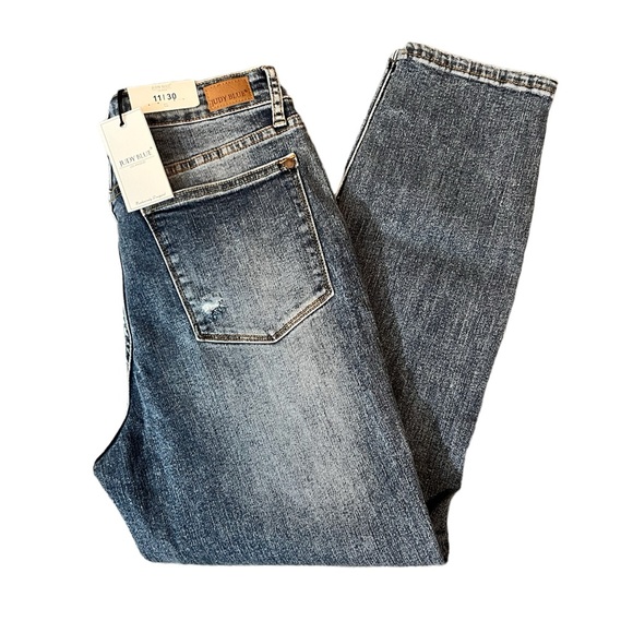 Judy Blue Distressed High Waist Slim Fit Jeans - Picture 1 of 10